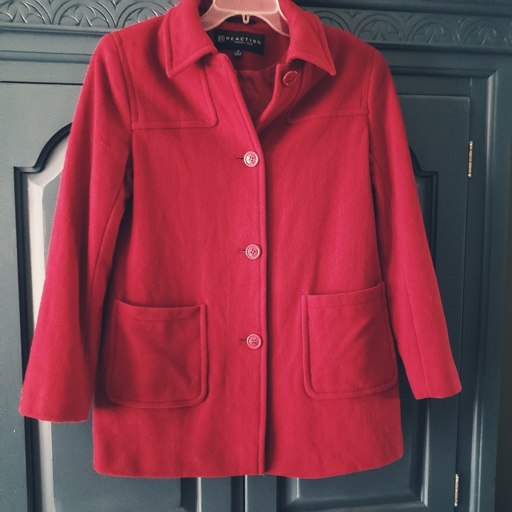 KENNETH COLE REACTION Red wool coat